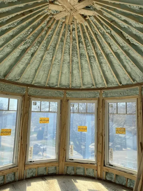 Garvey Construction, Turret framing with spray foam insulation